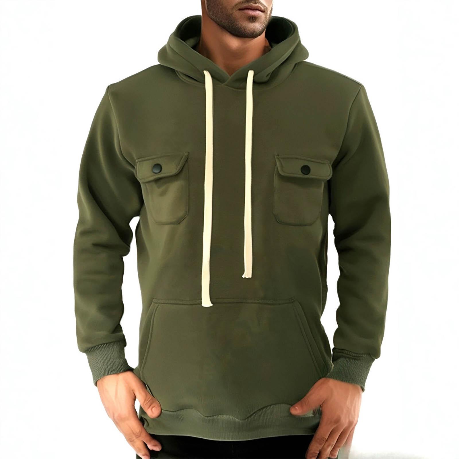 Explorer Outdoors Modieus, casual fleecejack voor heren met opstaande kraag, warm bergbeklimmend jack, fleecejack XXXL legergroene kleur