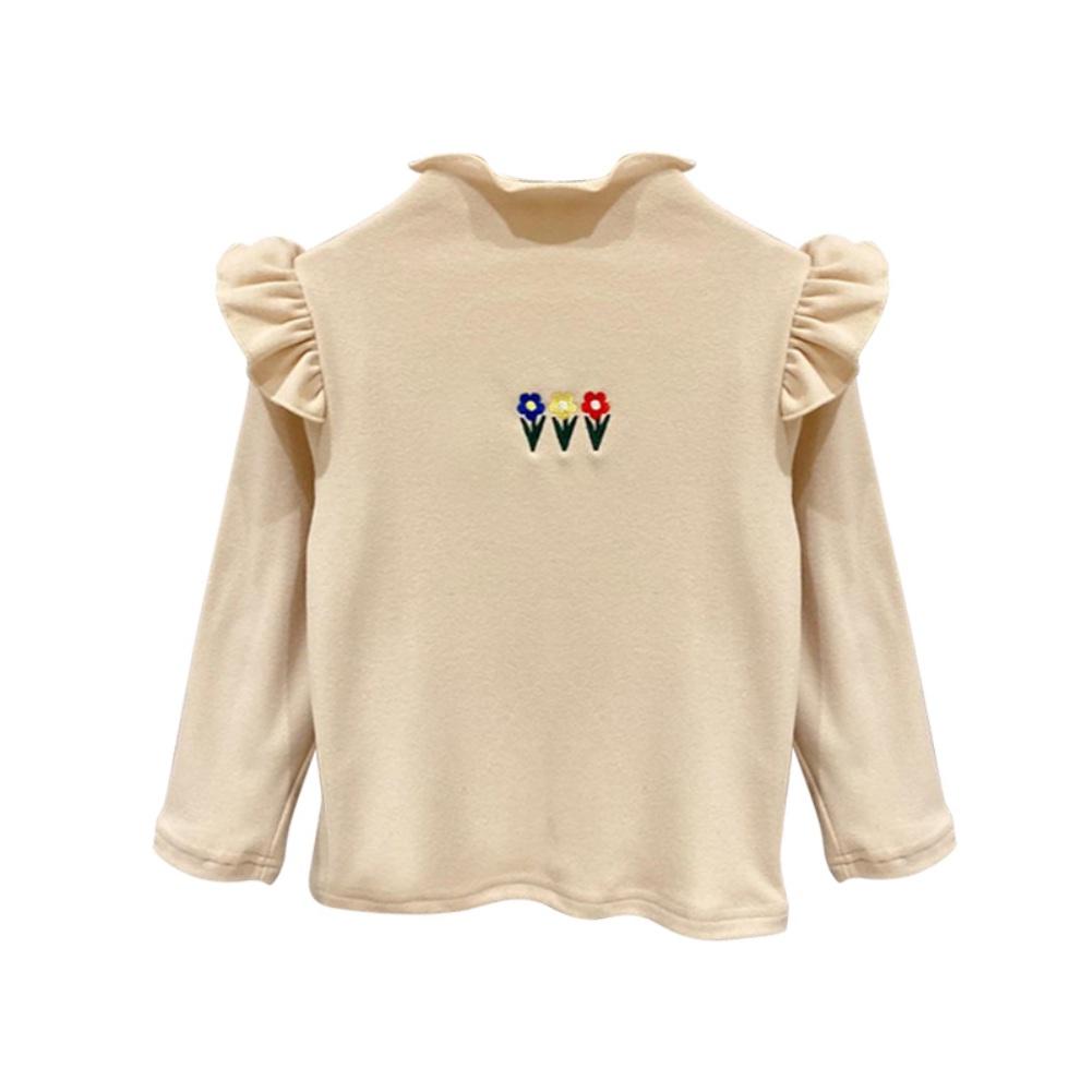 Sunshine kids clothing Kinderen Winter Lange Mouw T-shirt Geborduurde Print Ronde Kraag Katoenen Basis Onderkant T-shirt Meisjes Casual Tops 110