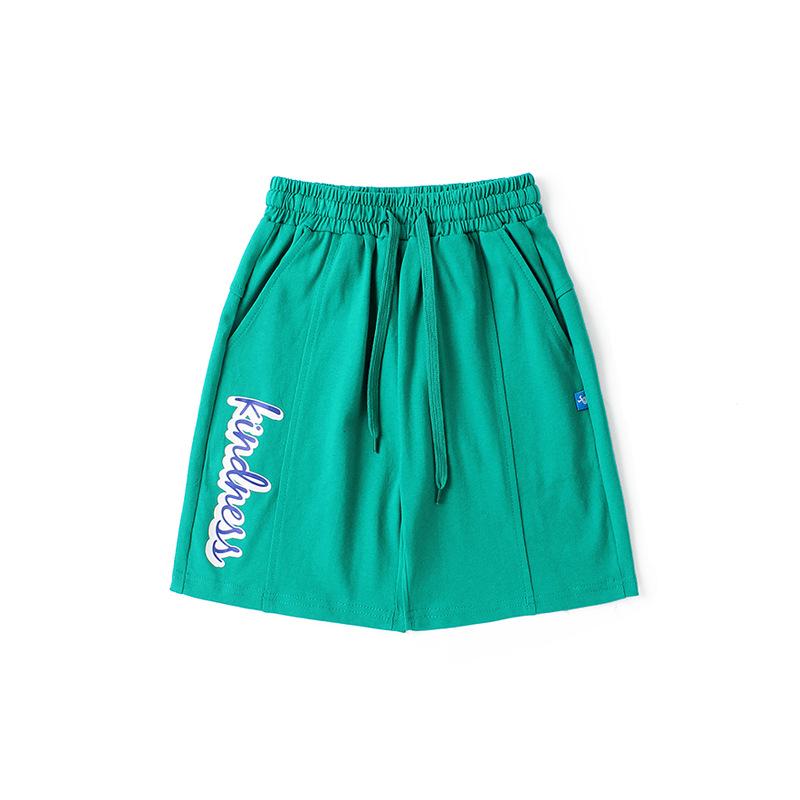 VantaGoods Koreaanse zomersportshorts voor kinderen, ademend en gesplitst voor jongens 130 cm groen