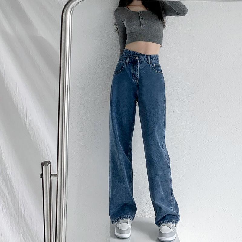 VantaGoods Dames High-Waisted Retro Wide-Leg Jeans - Rechte, Losse Zomerbroek M