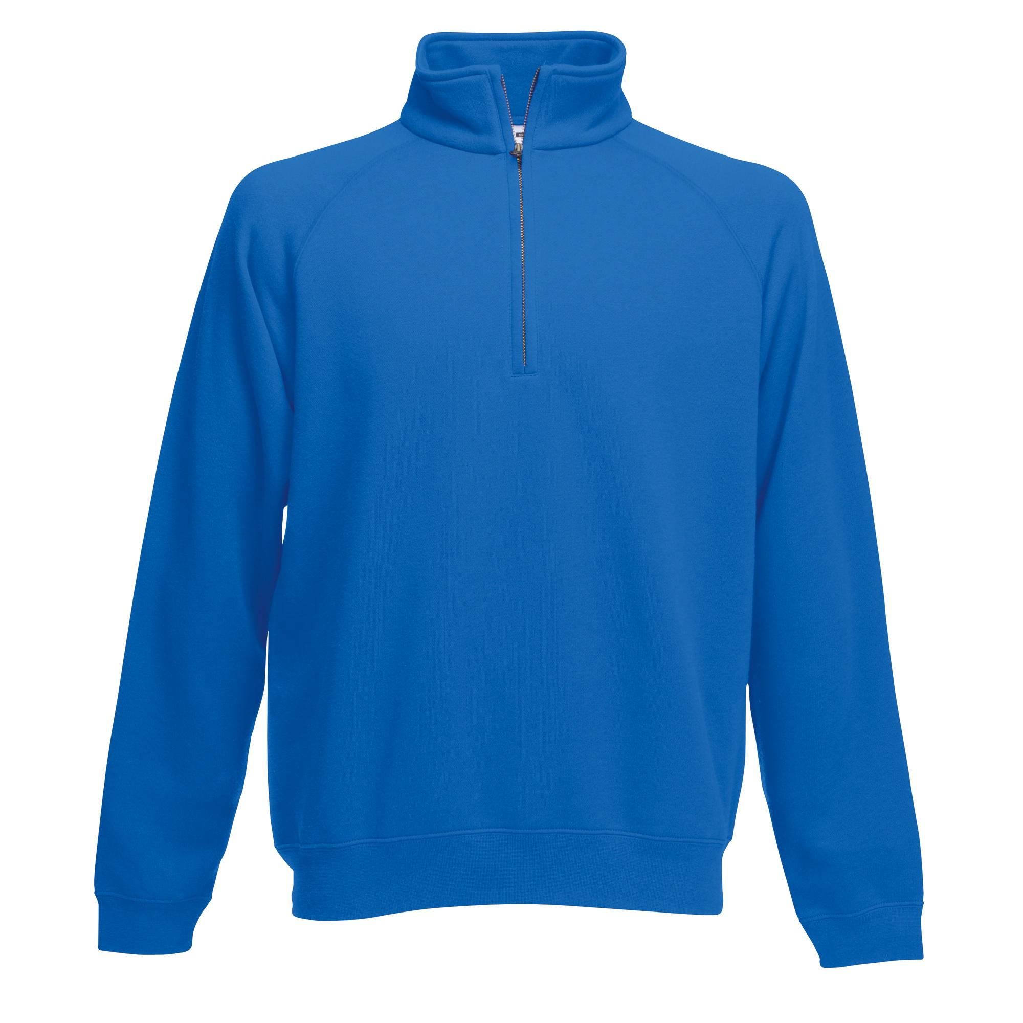 Fruit Of The Loom Mens Premium 70/30 Zip Neck Sweatshirt XL koningsblauwe kleur