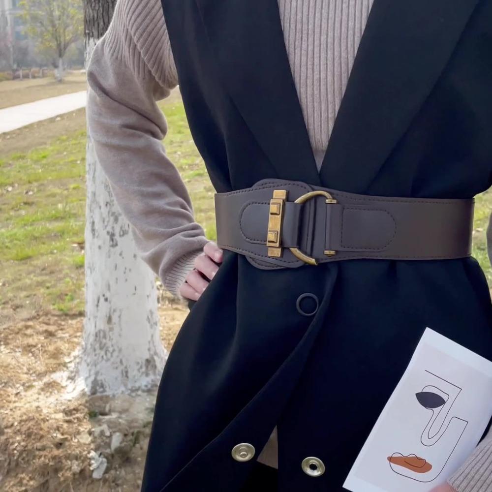 GZSlvmu Waist Waist Belt Alloy buckle Elastic waistband Fashion Belts For Wome  Coat Coffee