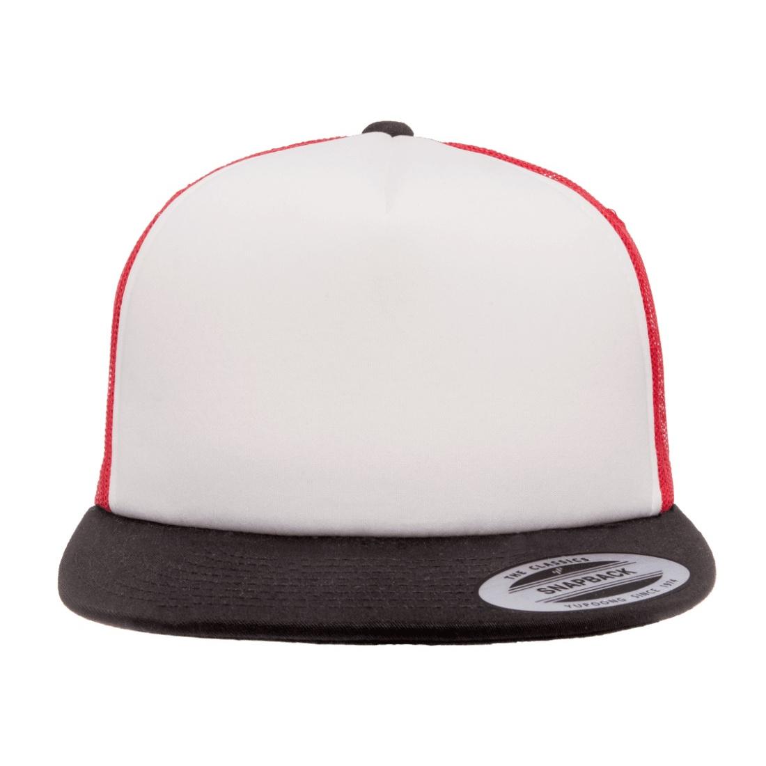 Flexfit by Yupoong Foam Trucker Cap met witte voorkant One Size rood/wit