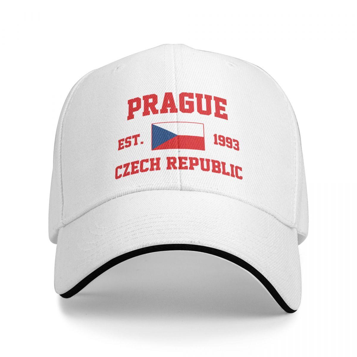 91530103MABXANBX49 Baseball Cap Tsjechië EST.1993 Praag Hoofdstad Unisex WoUnisex Unisex Hip Hop Sandwich Caps Snapback Golf Hoed Vissen One Size