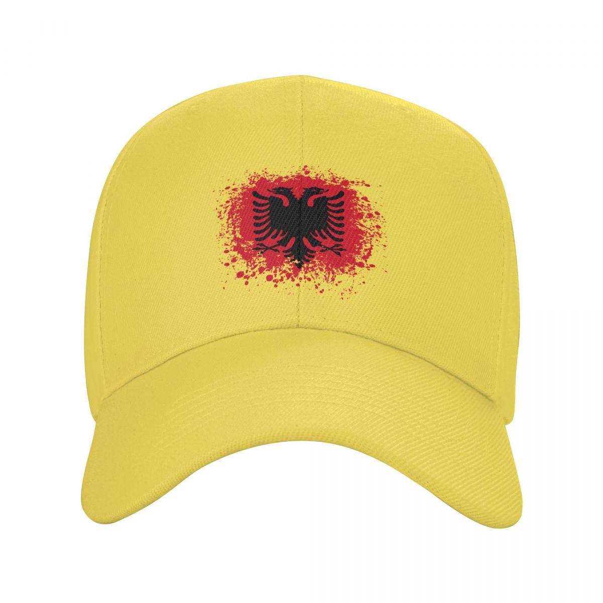 91460000MABYK9JE7A Retro Albanese vlag honkbalpet dames unisex gepersonaliseerde verstelbare volwassen Albanese adelaar vader hoed lente snapback zomer hoeden Adjustable Cap