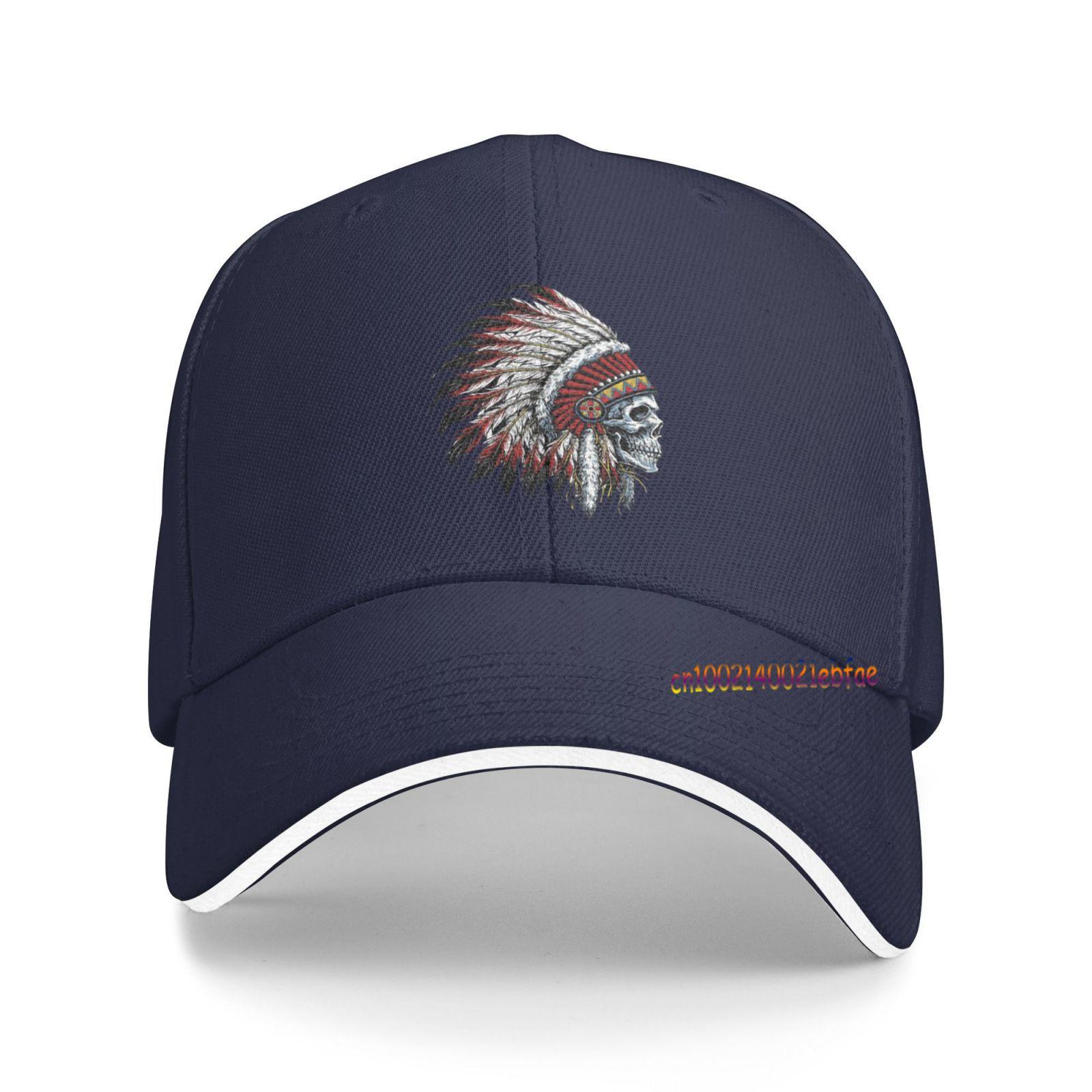 91440605MAC3NXC54W Indiase schedel tatoeages baseball caps Indiase tribale kunst desgin katoenen hoeden snapback cap voor unisex vrouwen zomer ademende mesh hoed One Size