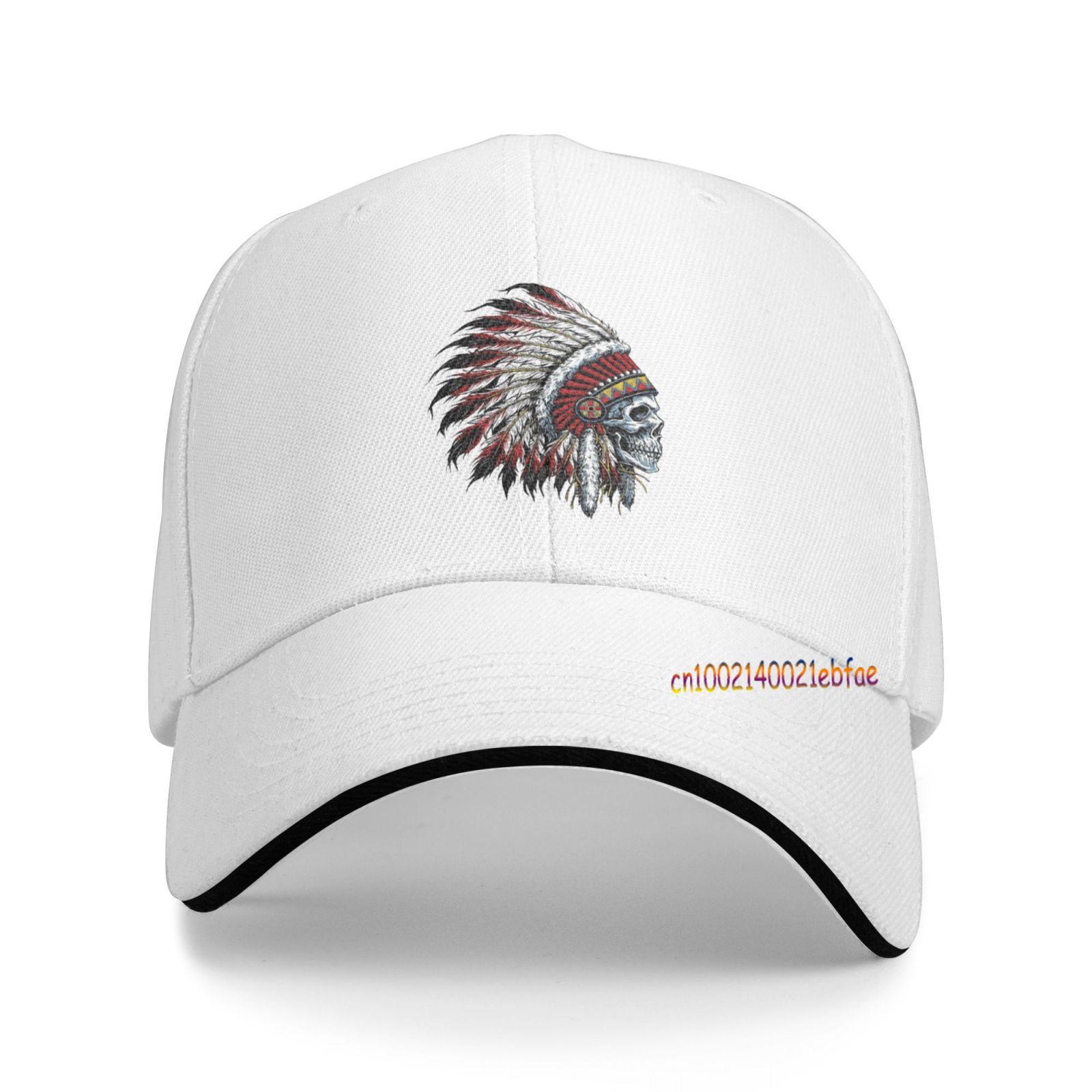 91440605MAC3NXC54W Indiase schedel tatoeages baseball caps Indiase tribale kunst desgin katoenen hoeden snapback cap voor unisex vrouwen zomer ademende mesh hoed One Size