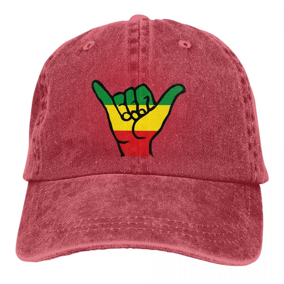 91141024MA7XA23D53 Aloha Shaka Handen Reggae Fari Kleuren Baseball Caps Pet Rasta Vlag Leeuw Zonnescherm Hoeden voor Unisex Vrouwen One Size