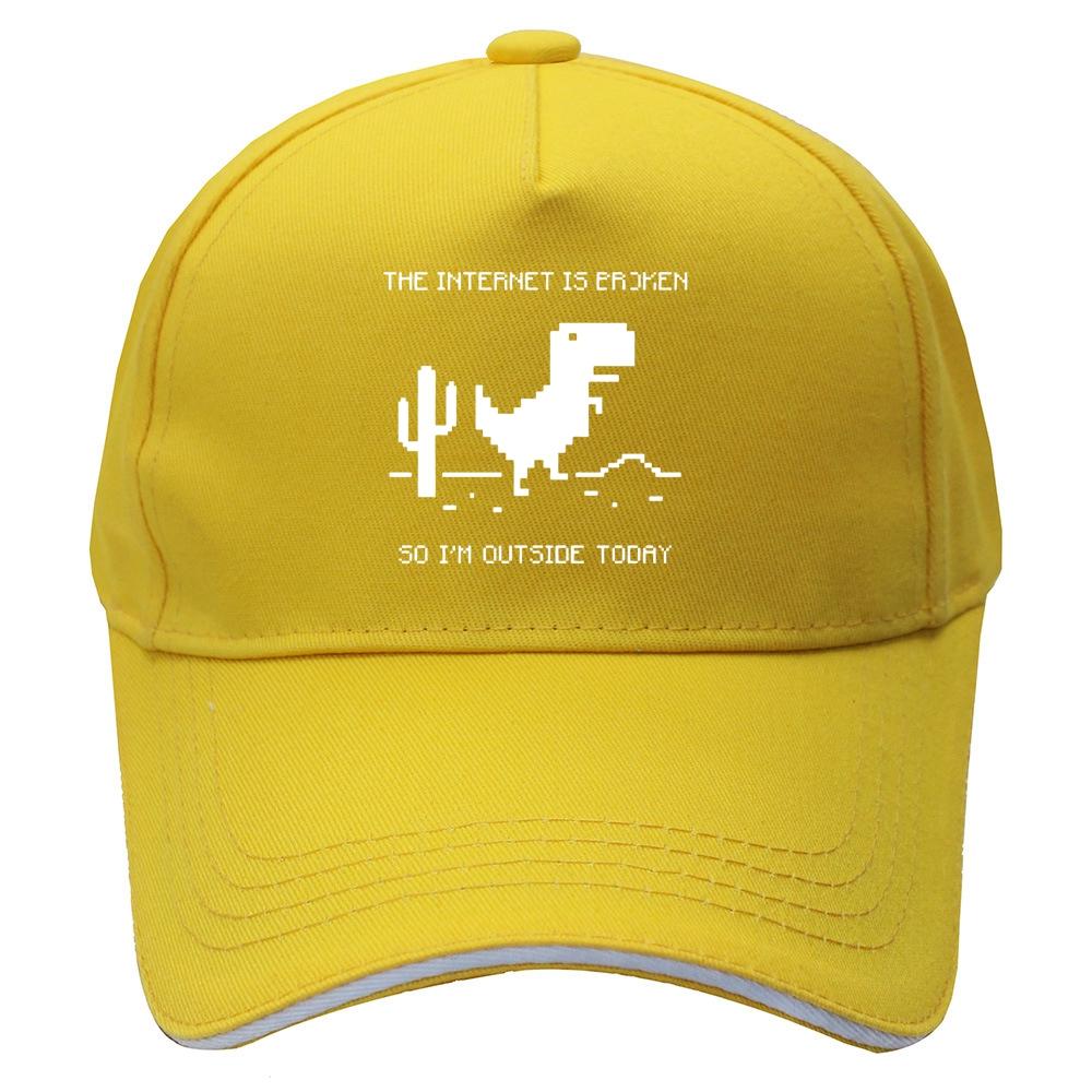 Moto Cap Pet Baseball Het internet is kapot Webpagina Computer Dinosaurushoed Verjaardag Unisex Hoeden Vriendje Echtgenoot Programmeur Geek Caps 55CM-60CM