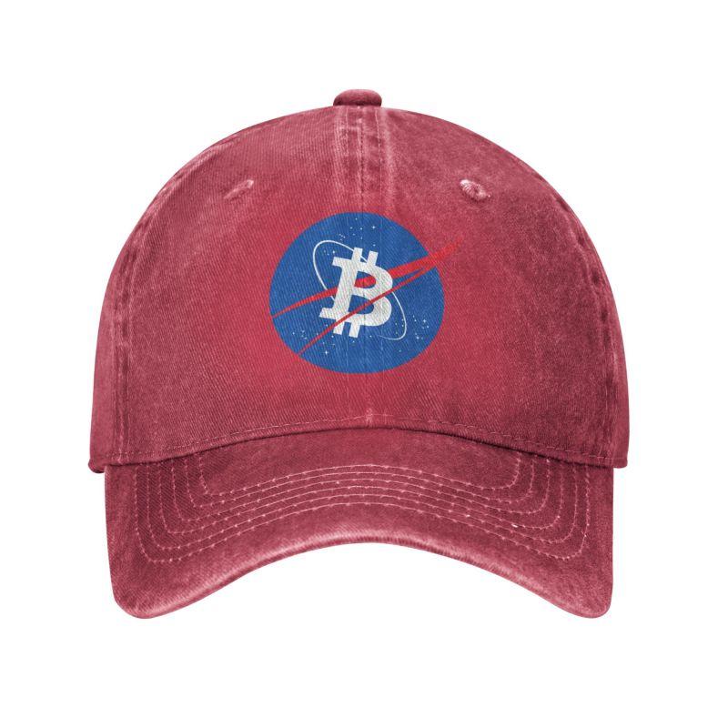 JUNE CAP Punk Katoen Bitcoin Space Moon Baseball Cap voor Dames Unisex Verstelbare BTC Crypto Munten Papa Hoed Zonbescherming Adult Baseball Cap