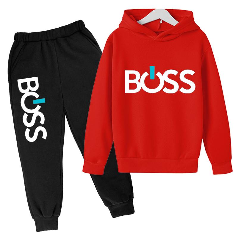 Xuhaijian02 Lente Herfst Jongens Meisjes Casual Mode Print Trui Lange Mouw Hoodie Tops + Broek Trainingspak 4-14 Jaar kinderkleding 160