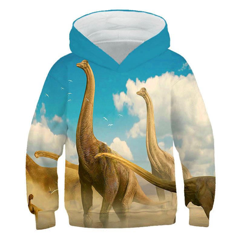 ETST WENDY 011 Kinderen Winter Dinosaurus dieren Hoody Hot Selling Kleding Kids Truien Tops Tiener Jongen Dinosaurus Kleding 4 -14 jaar 160