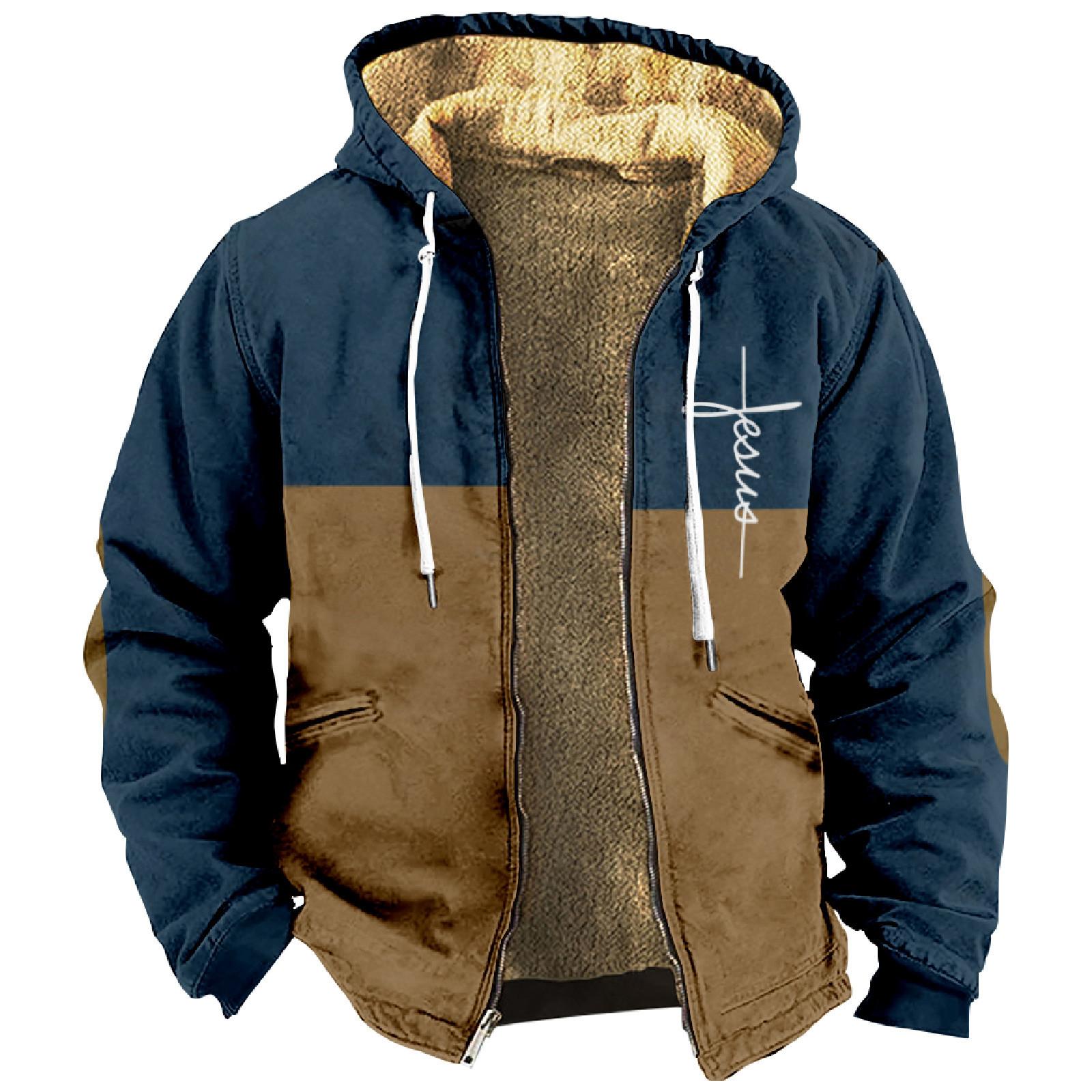 Automobiles11 Gepersonaliseerde casual print voor heren, rits met lange mouwen, dikke katoenen pak, winter XL