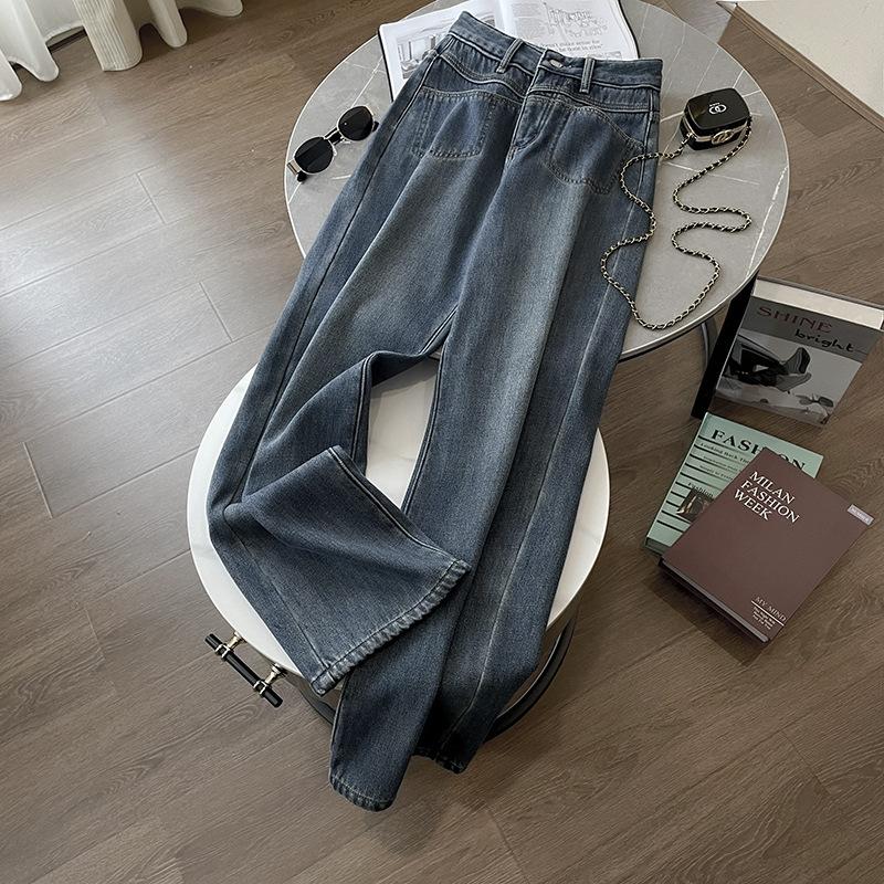 CANVAUS Lente, herfst en zomer damesjeans grote maat losse jeans met rechte pijpen en wijde pijpen 31