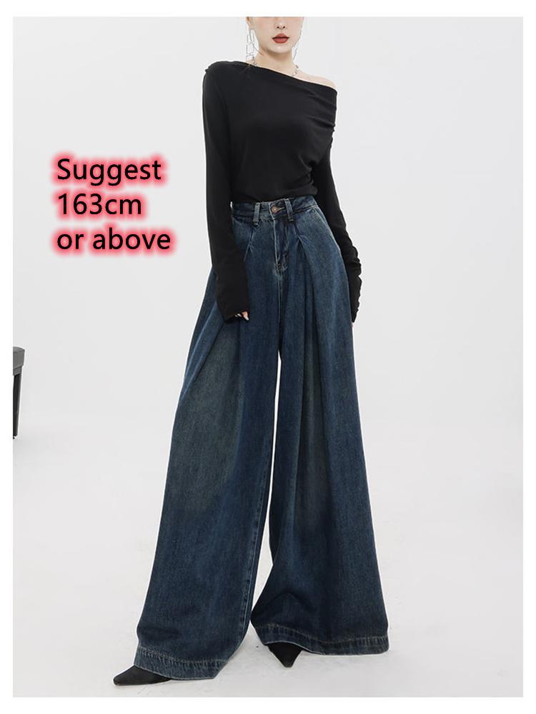 Alice Fashion Comprehensive Vrouwen Losse Wijde Pijpen A-lijn Jeans Jonge Meisjes Straat Rechte Bodems Vintage Casual Broeken Vrouwelijke Baggy Hoge Taille Broeken 2XL