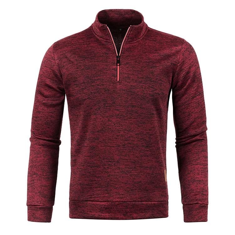 WowClassic Effen Kleur Jas Heren Herfst Winter Lange Mouw Ritssluiting Stand Kraag T-shirts voor Heren Pullover Top Sport Mannelijk XXXXL