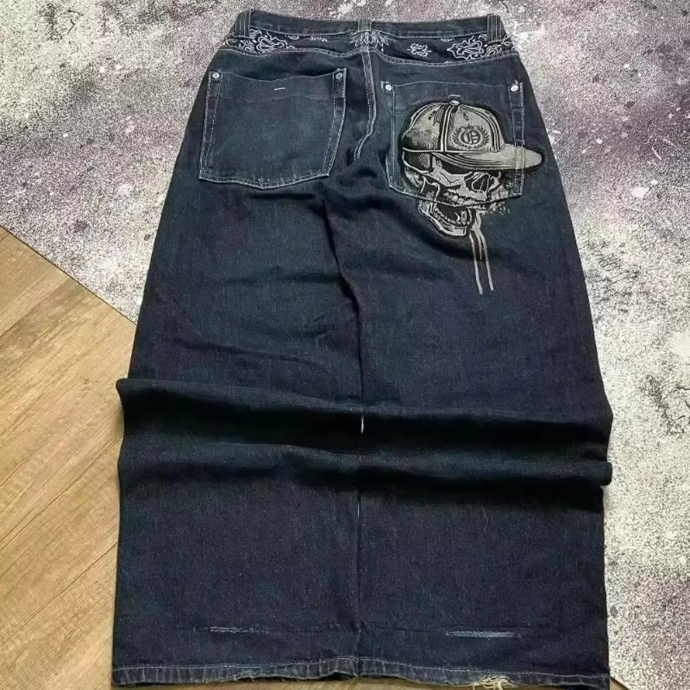 GEMTIDE Y2K Mode Losse Rechte Jeans Street Hip Hop Vintage Oversized Wijde Pijpen Unisex Mop Jeans XXL