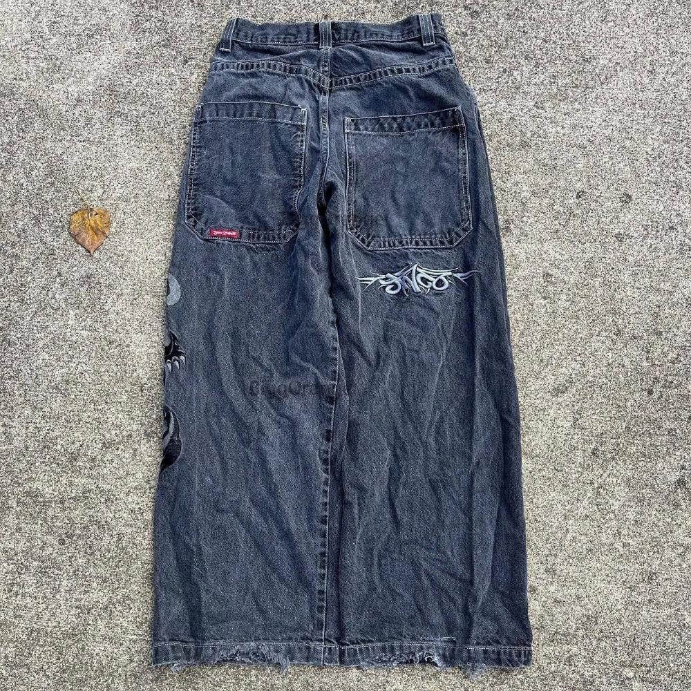 GEMTIDE Geborduurde Baggy Jeans Y2K Kleding Mannen Vrouwen Harajuku Hip Hop Geborduurde Vintage Blauwe Baggy Jeans Lage Taille Wijde Pijpen S