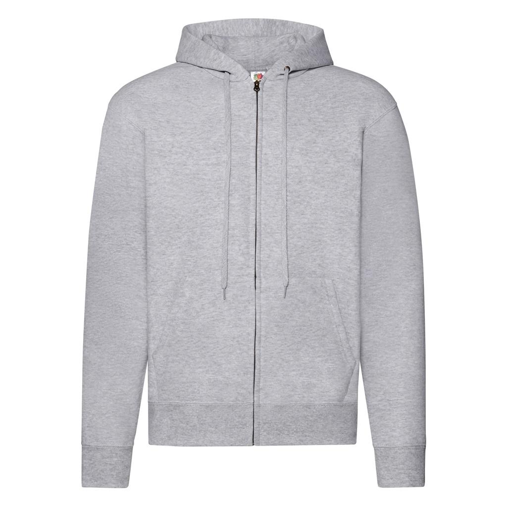 Fruit Of The Loom Mens Classic Heather Zipped Hoodie XL grijs