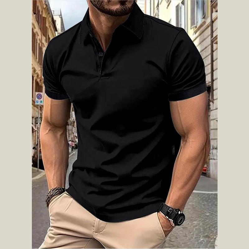 Cloth W Herenmode Zomer Polo T-shirt Casual Ademend Top Revers Kraag Hals Korte Mouw Comfortabel Sport T-shirt Yasheng M zwart