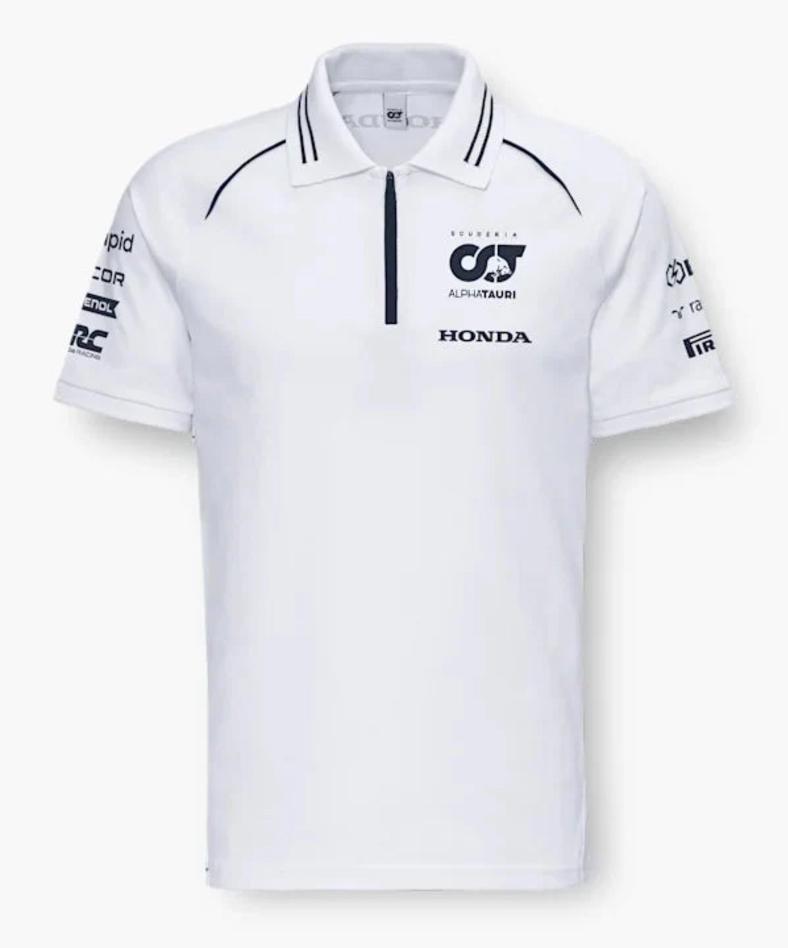Brandstyle24 ALPHA TAURI F1 Teamline Polo - Heren T-shirt Formule 1 Wit SAT23024 ORIGINAL M
