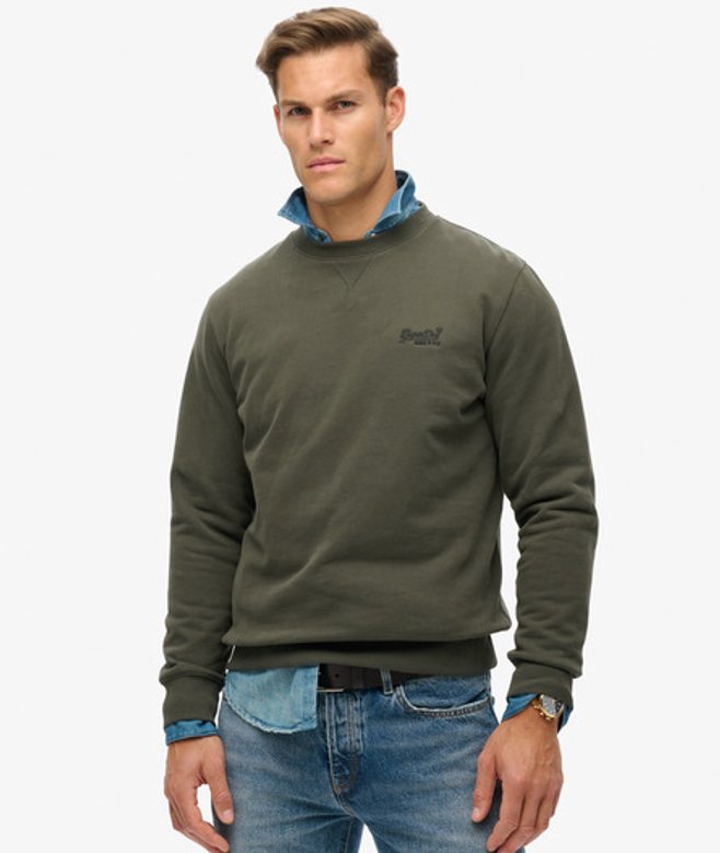 Superdry Essential Logo Sweatshirt met Ronde Hals Groen