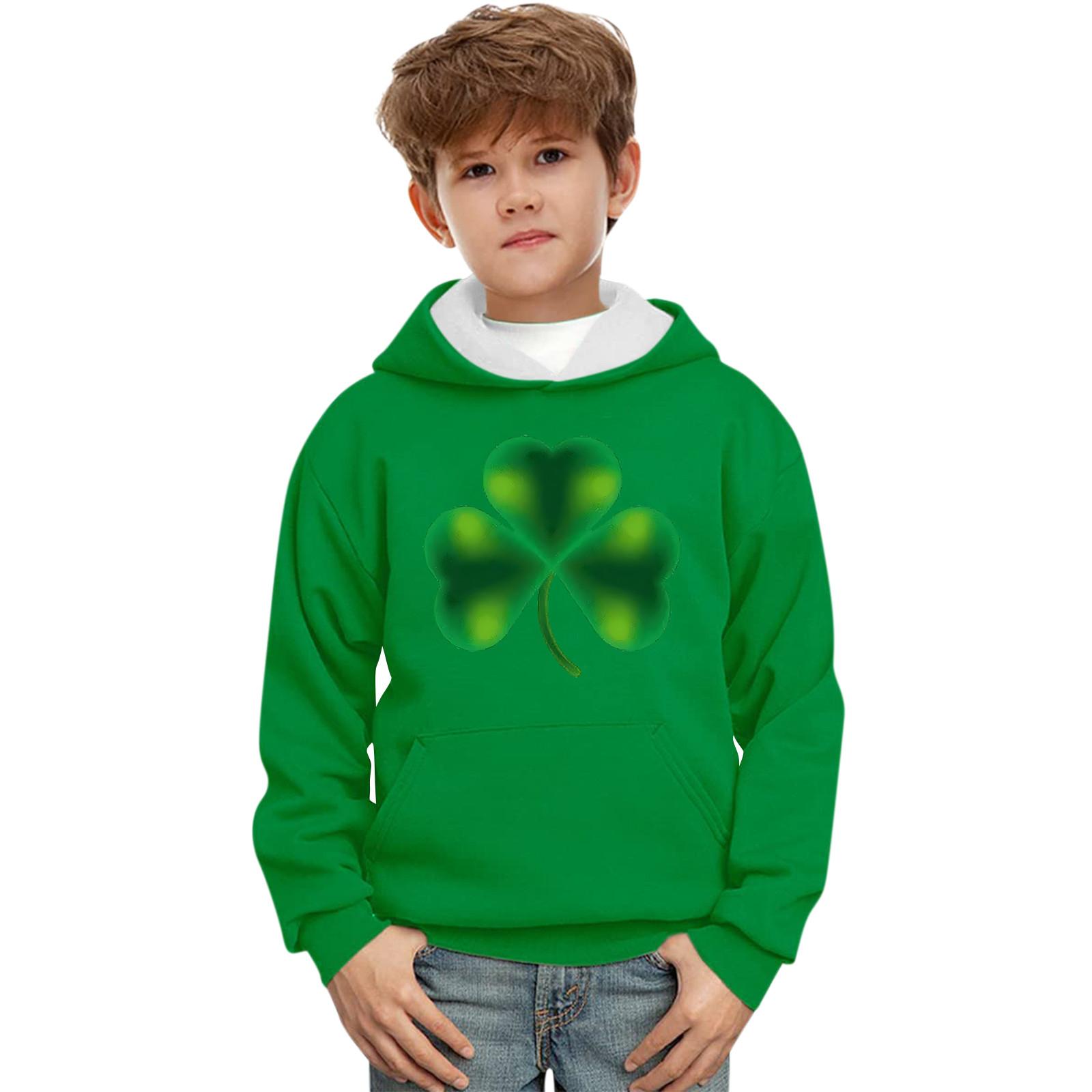 Constantine Hoodies voor jongens en meisjes. St. Patrick's Day Print Lange Mouw Schattige Sweatshirt Tienermeisjes Anime Tops 2-13Y 160