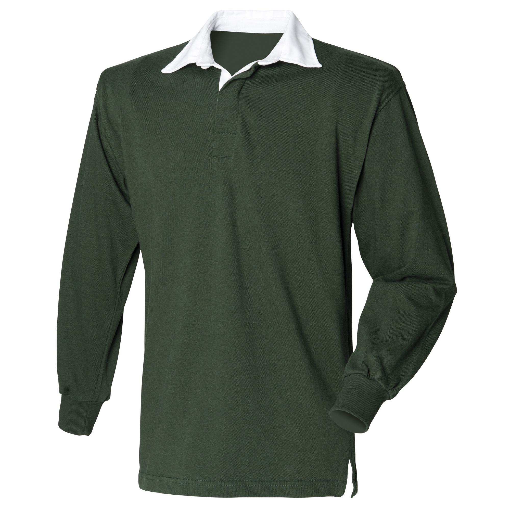 FRONT ROW sportrugbyshirt met lange mouwen voor heren S fles groene kleur