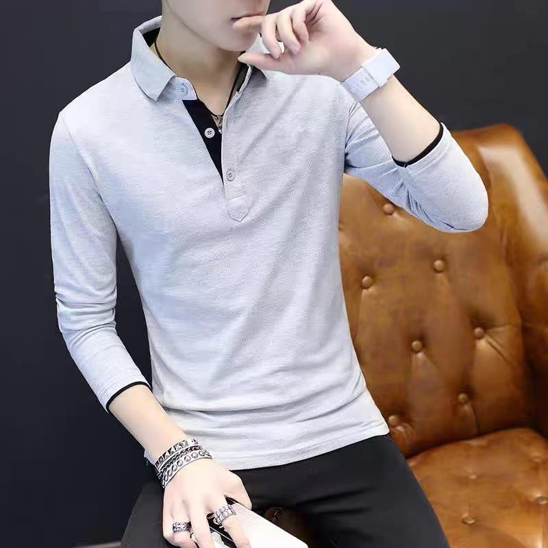 VantaGoods Heren Slim Fit Polo Top met Lange Mouwen, Opstaande Kraag en Ritssluiting - Lente/Herfst Trend XL (105-125 jin)