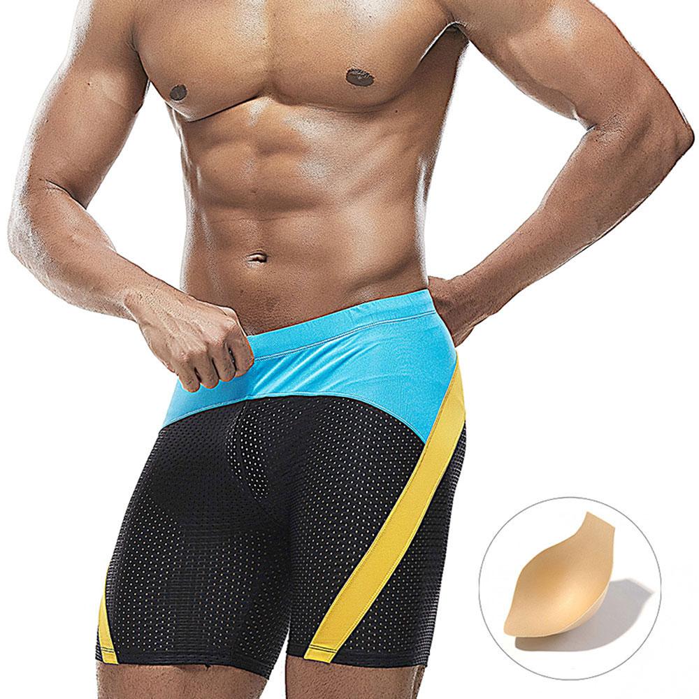 UXH Fashion Heren zwemslips Trunks Mesh strakke pasvorm Sexy badmode Strandkleding Looien Surfen GYM XXL zwart/blauw