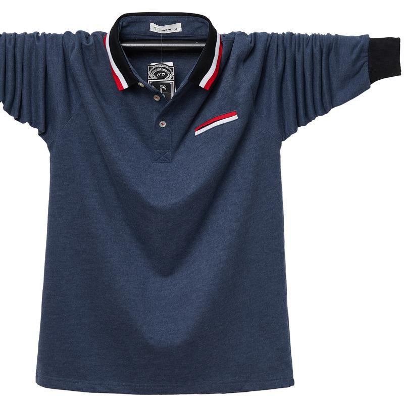 Phoca Largha for Men Nieuw POLO-shirt met lange mouwen voor heren, los, casual zakelijk T-shirt met lange mouwen L