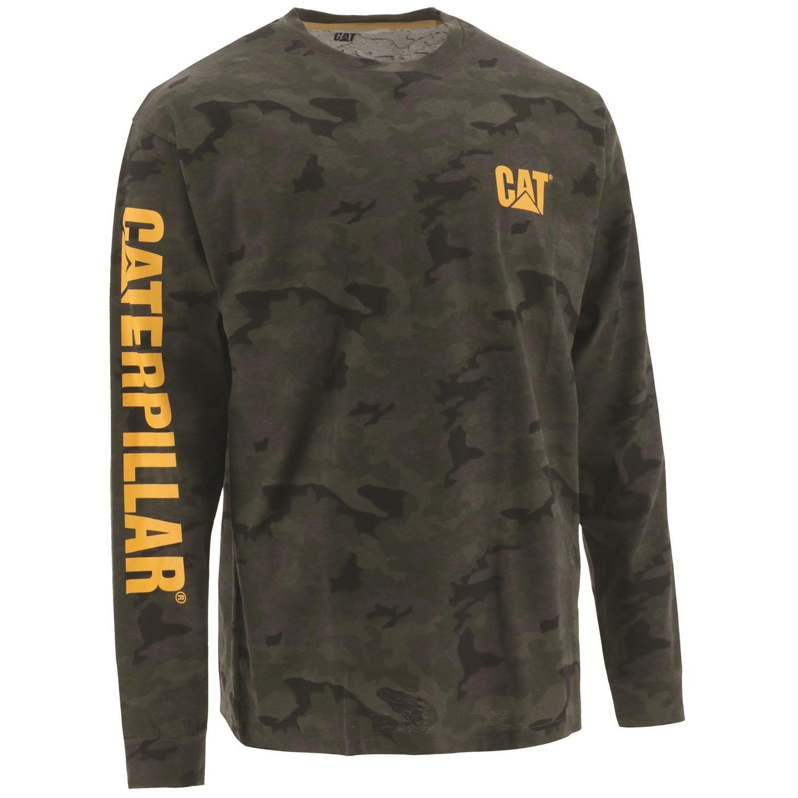 Caterpillar Heren Trademark Banner Camo T-shirt met lange mouwen L