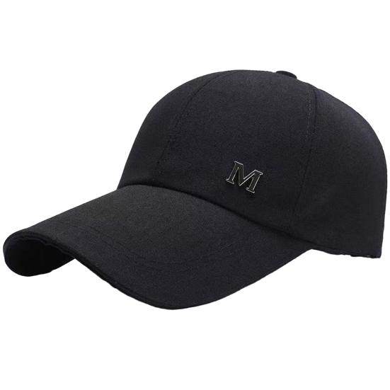 Wanderlust Wares Baseballpet Verstelbare Verlengde Rand M Letter Decoratie Zonbescherming Sporthoed Zomer Sportbenodigdheden zwart