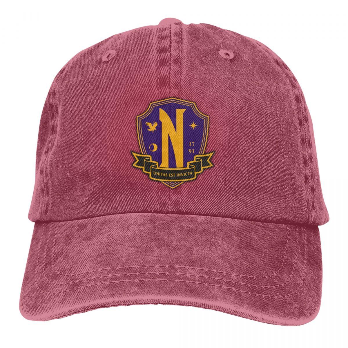 Kiki Cap Tim Burton's Wednesday Nevermore Academy Baseball Cap voor Unisex Dames Distressed Denim Sun Cap Outdoor All Seasons One Size