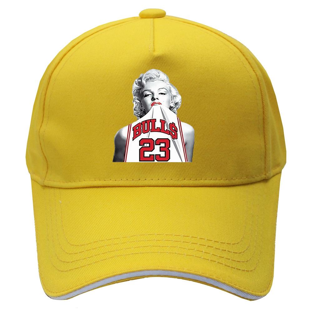 Moto Cap Marilyn Monroe dragen Michael 23 Basketballer Jersey grappige Unisex's hoed Cool Sex hipster Cap honkbal Unisex vrouwen hiphop Cap hoeden 55CM-60CM