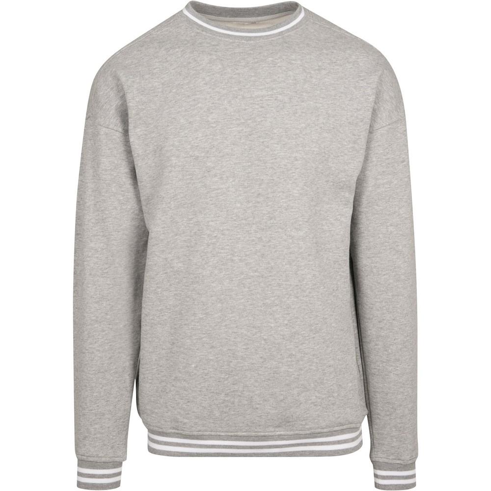 Build Your Brand Mens College Crew Neck Sweat M grijs/wit