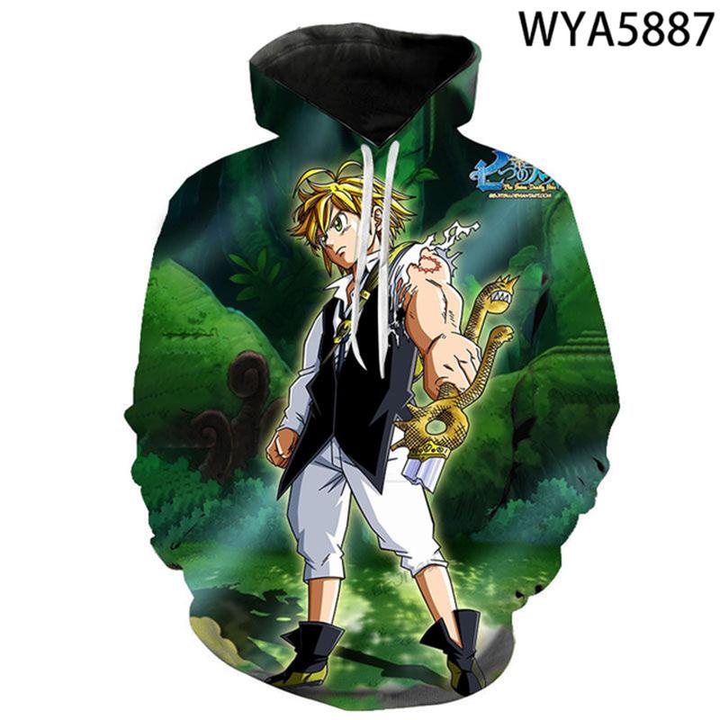Nomi De Zeven Hoofdzonden Japanse Anime Lange Mouw 3D Gedrukt Mannen Vrouwen Hoodies Streetwear Mannen Plus Size Tops Jas 6XL