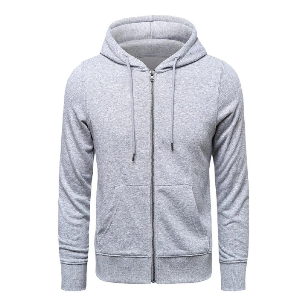 KING BILLION Hoge kwaliteit Mode Zip Hoodies Heren Retro Harajuku Effen kleur Jas High Street Zip Up Hoodie Casual Losse Sweatshirt Kleding US L lichtgrijze kleur