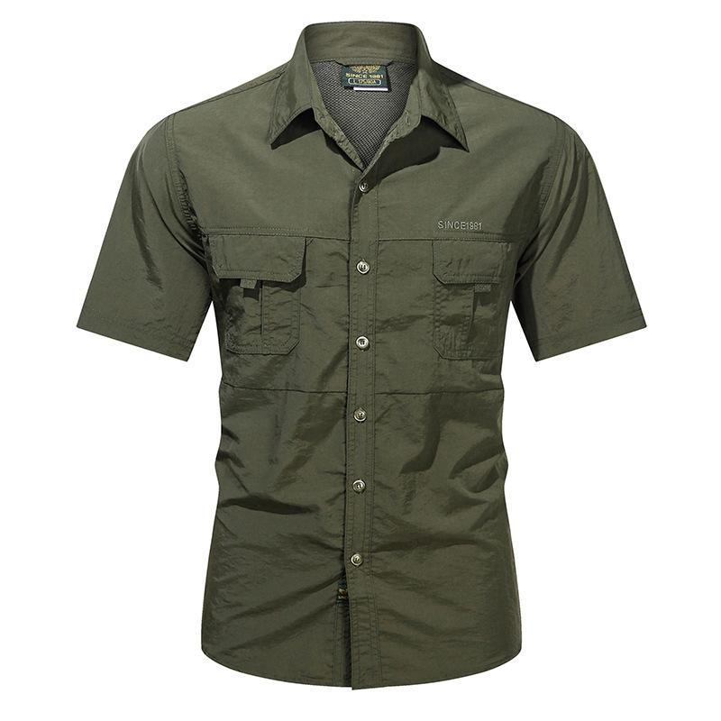 Phoca Largha for Men Zomer Heren Snel drogend Kort mouwen Shirt Poloshirts Outdoor Losse Tactische Ademende Vrijetijdskleding Bergsport Vissen T-shirt XL