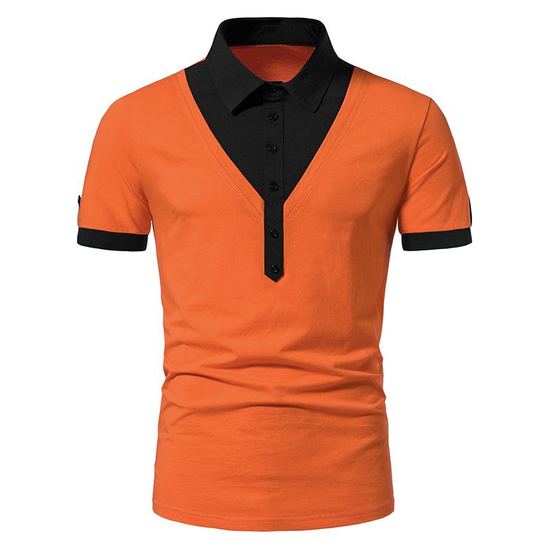 Phoca Largha for Men Nieuwe zomer heren poloshirt mode ademend casual korte mouw poloshirt 2XL oranje