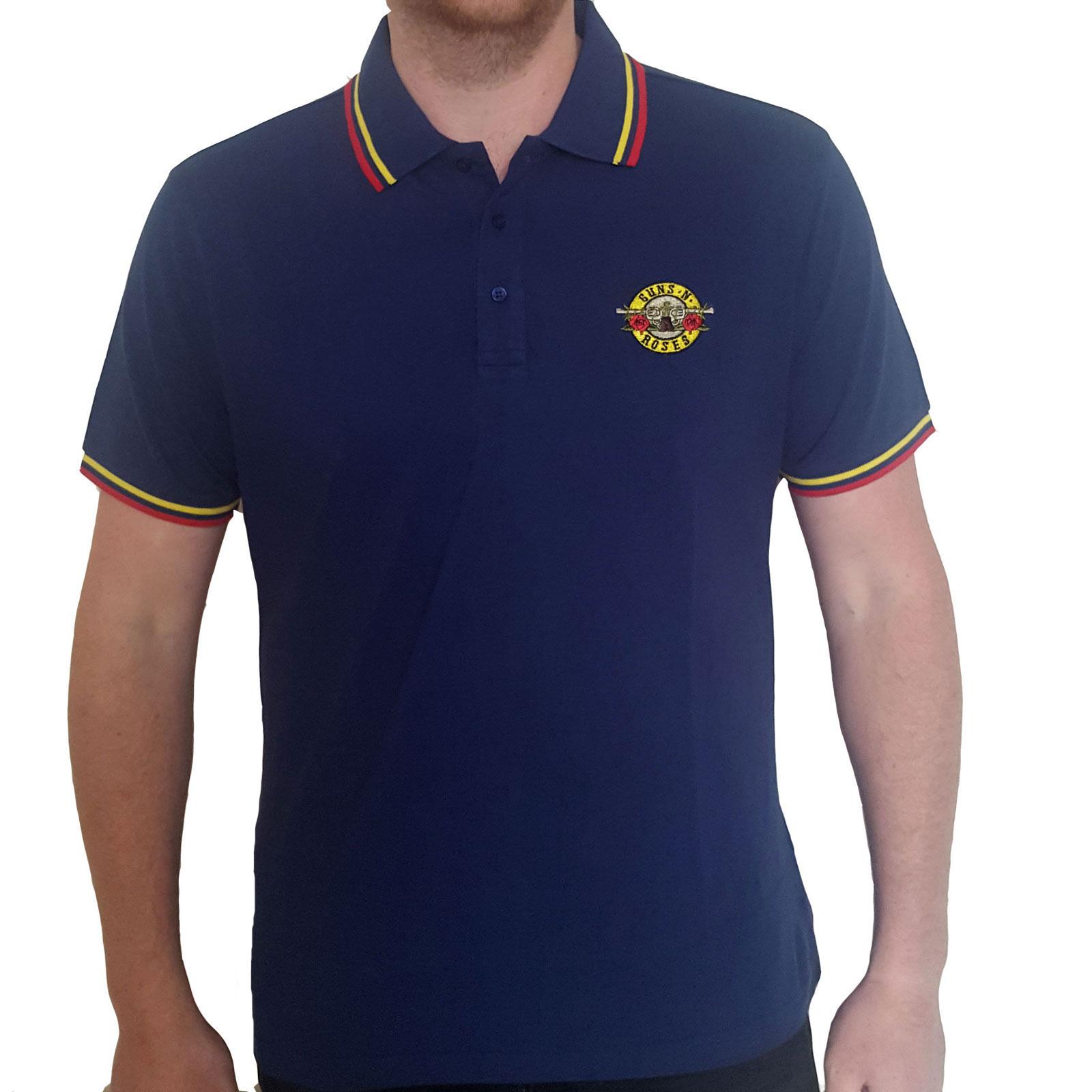 Guns N' Roses Guns N Roses Klassiek logo-poloshirt voor volwassenen, uniseks XL marineblauwe kleur