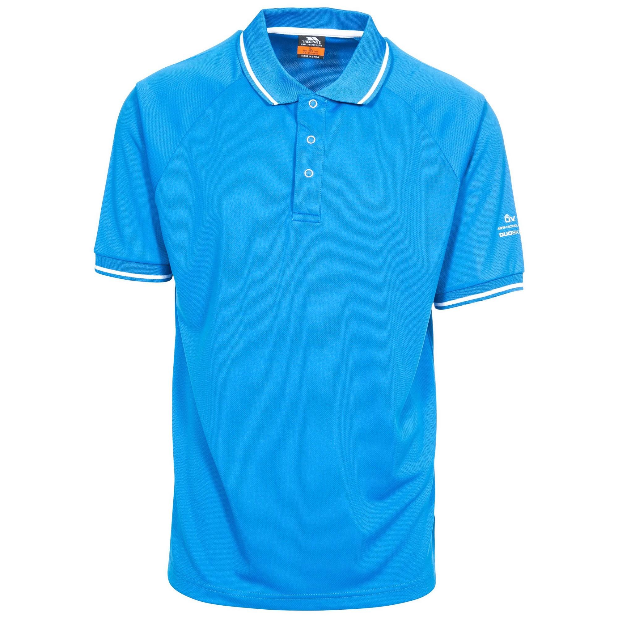 Trespass Mens Bonnington Polo Top S heldere cerulean kleur