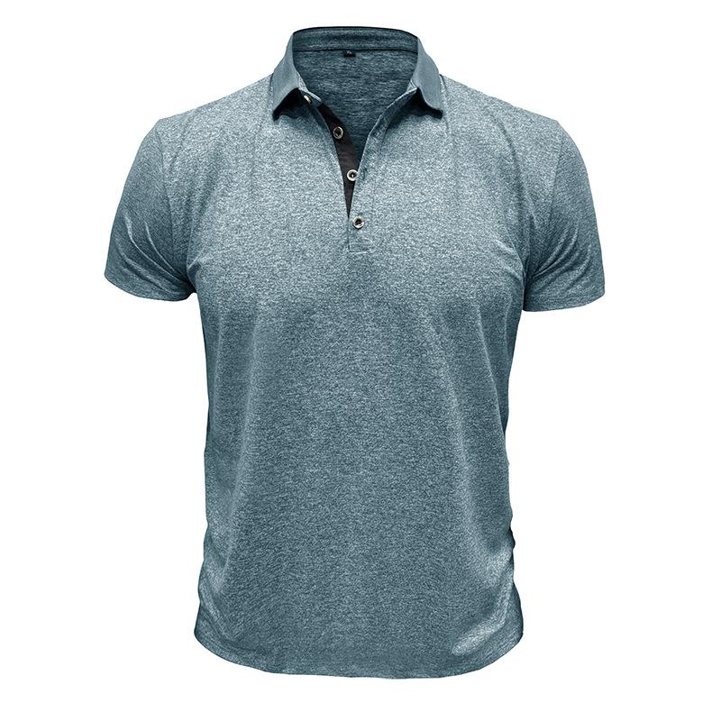 Phoca largha Heren Zomer Fit Poloshirts Korte mouw Casual Workout Hardlopen Atletisch Shirts met kraag Buitensporten Golf T-shirts Vochtafvoerend Tennisshirts XXL lichtblauwe kleur