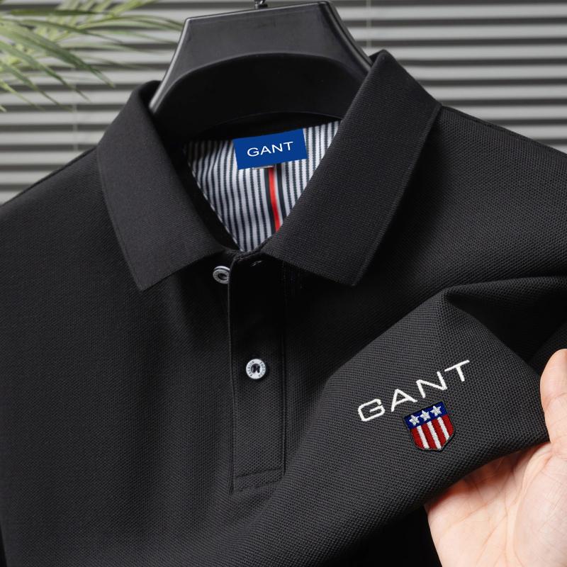 Gant Zomer Heren Nieuwe Borduurwerk Effen Kleur Puur Katoen Losse Business Casual Poloshirt S
