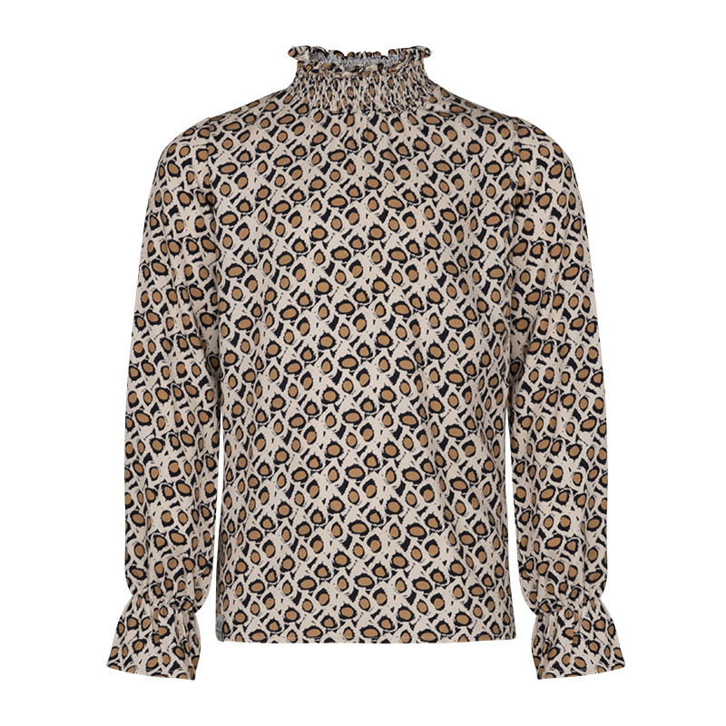 KIEstone winter blouse meisjes - bruin panter - Fieke