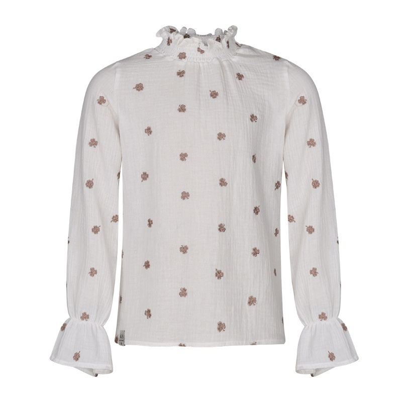 KIEstone winter blouse meisjes - wit - Fieke