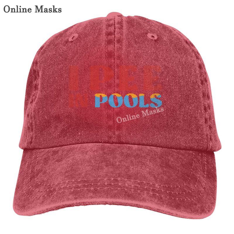 Alice cap IK PISBINNEN IN ZWEMBADEN Grappige denim pet, vintage gewassen versleten honkbalpet, verstelbare vaderhoed truckerpet voor unisex geschenken Adjustable