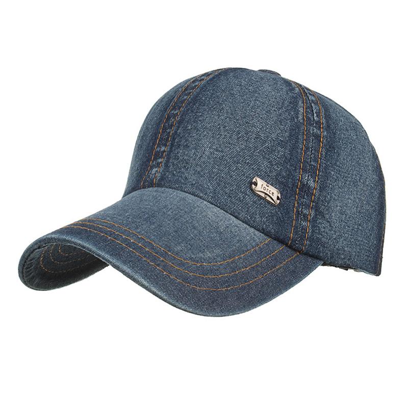 Queeniec Nieuwe trend iron standard denim baseball pet heren en dames mode retro katoen vissen paardrijden trip hip-hop paar sport hoed Adjustable
