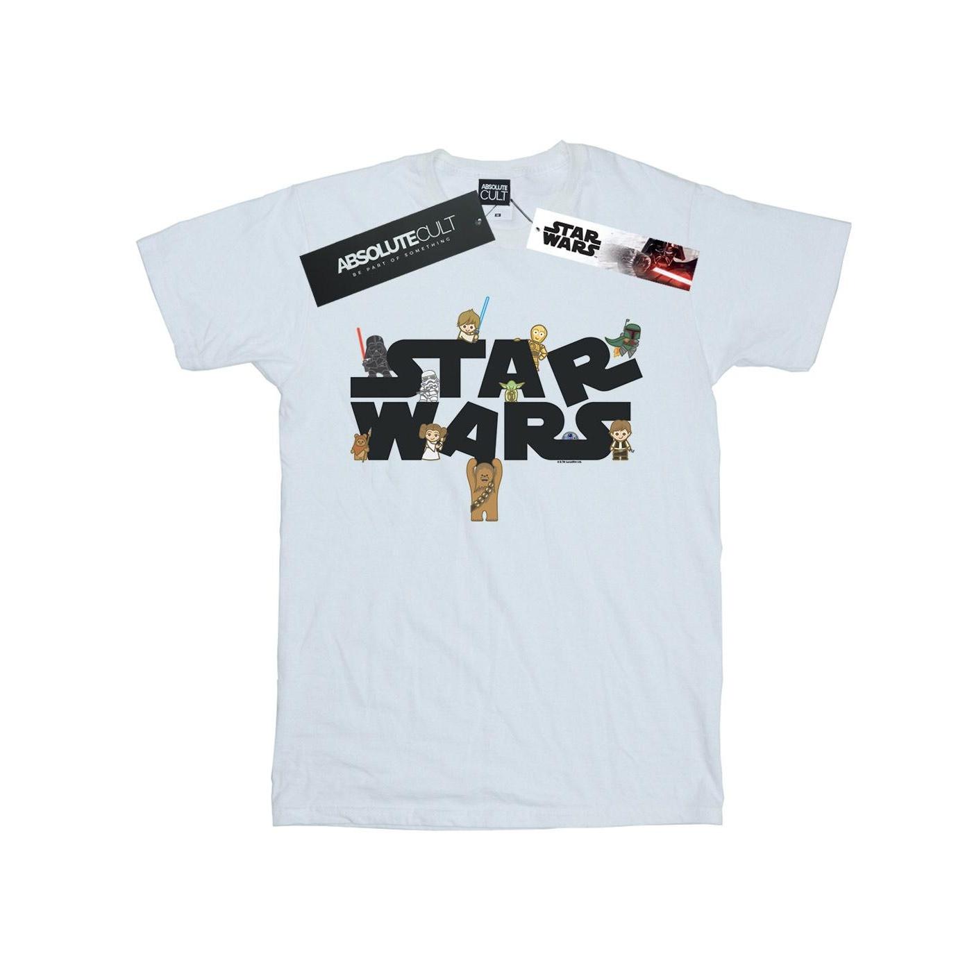 Star Wars Girls Kiddie Logo Cotton T-Shirt 9-11 Years wit