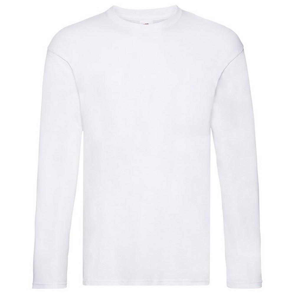 Fruit Of The Loom Mens Original Long-Sleeved T-Shirt XXL wit